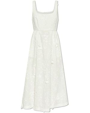 Munthe Floral Embellished Midi Dress - White
