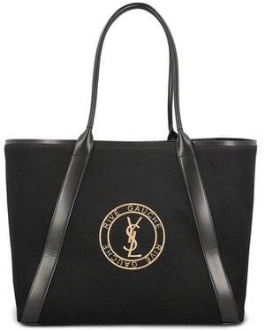 Saint Laurent City Logo Patch Tote Bag in Black for Men | Lyst
