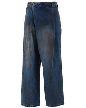 Juun.J Wide-Leg Asymmetrical Jeans - Blue