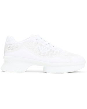 Prada Mesh Platform Trainers - White