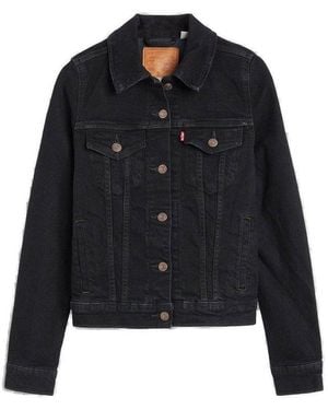 Levi's Buttoned Denim Trucker Jacket - Black