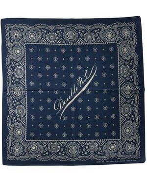 RRL Star-Printed Square-Shape Scarf - Blue