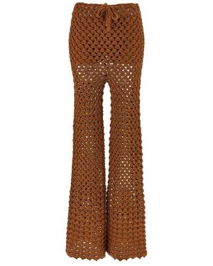 Ermanno Scervino Crochet Work Trousers - Brown