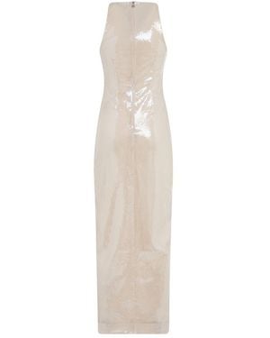 ROTATE BIRGER CHRISTENSEN Sequin Buttoned Dress - Natural
