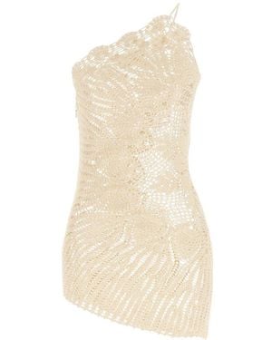 Magda Butrym Lace Crochet One Shoulder Dress - Natural