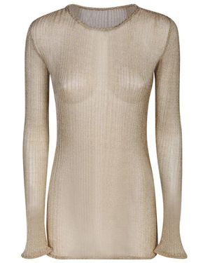 SAPIO No22 Semi-sheer Crewneck Jumper - Natural