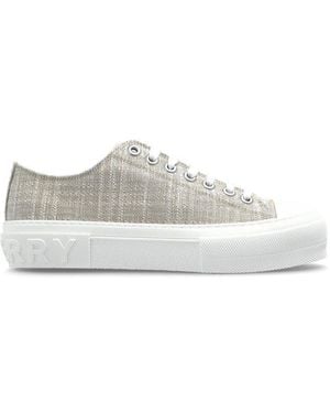 Burberry Checked Low-Top Sneakers - Natural