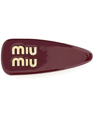 Miu Miu Logo Plaque Hair Clip - Red