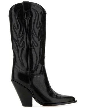 Sonora Boots Western Embroidered Boots - Black