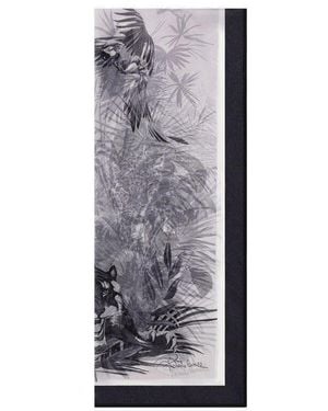 Roberto Cavalli Graphic Printed Rectangular Scarf - Grey