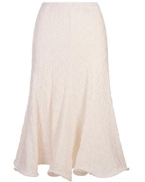 MSGM Turn-Up Hem Skirt - White