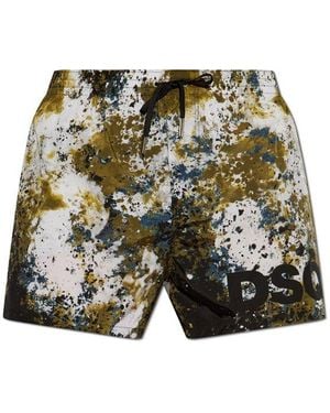 DSquared² Sprayed Effect Drawstring Swim Shorts - Multicolour