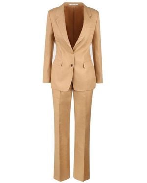 Tagliatore T-Parigi Single-Breasted Pressed Crease Tailored Suit - Natural
