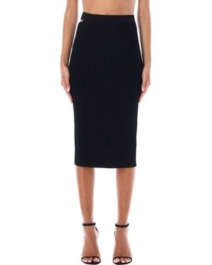 Helmut Lang Cut-out Midi Skirt - Black