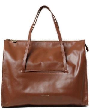Borbonese Zipped Shoulder Bag - Brown
