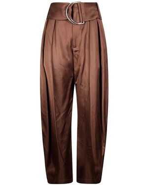 JW Anderson Pleated D-Ring Trousers - Brown