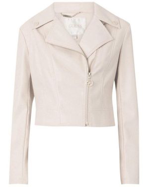Guess Clemence Zipped Biker Jacket - White