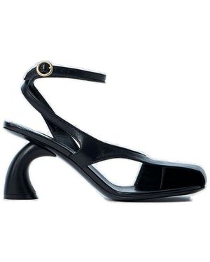 Dries Van Noten Asymmetrical Slingback Sandals - White