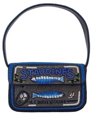 STAUD Tommy Beaded Bag - Blue