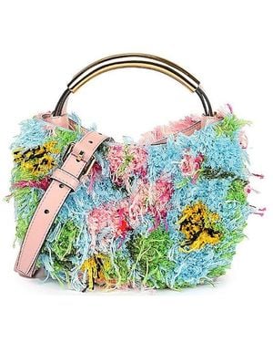 Moschino Floral-Motif Top Handle Bag - Blue