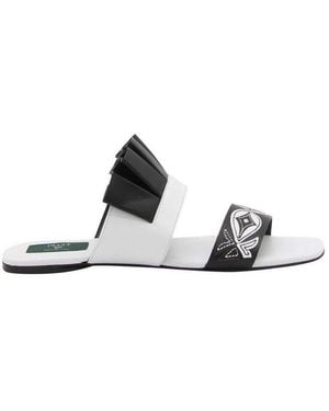 Emilio Pucci Pucci Embroidered Flared Sandals - Black