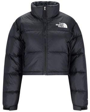 The North Face Nuptse Padded Cropped Jacket - Black