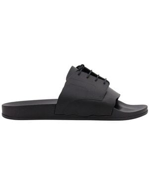 Maison Margiela lace-up Pool Slides | Black | FARFETCH