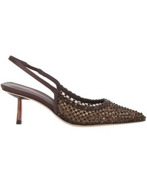 Le Silla Gilda Embellished Slingback Pumps - Brown