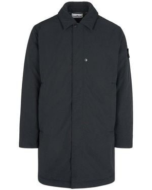 Stone Island Long S0026 Coat - Blue