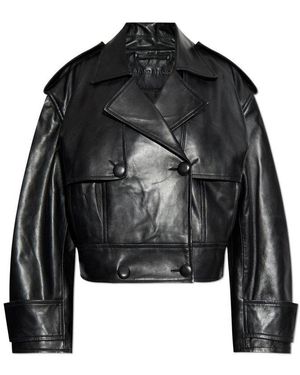 Stand Studio Leather Jacket Bloom - Black