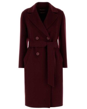 Max Mara Canneti Double-breasted Coat - Purple
