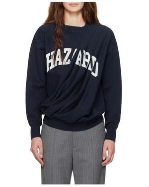 Undercover Fleece Draped Sweatshirt - Blue