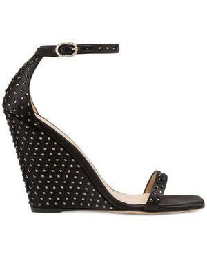 Stuart Weitzman Nudistshine 100 Wedge Sandals - Black