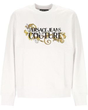 Versace Jeans Couture Couture Barocco-Printed Crewneck Sweatshirt - White