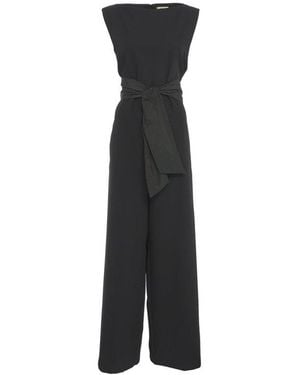 Herno Sleeveless Pussy-Bow Jumpsuit - Black