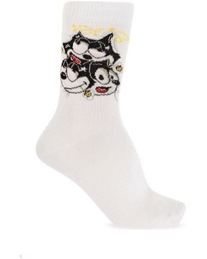 Iceberg Logo-intarsia Socks - White