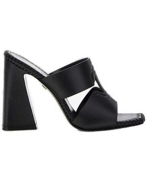 Roberto Cavalli Monogram Mirror Snake Sandals - Black