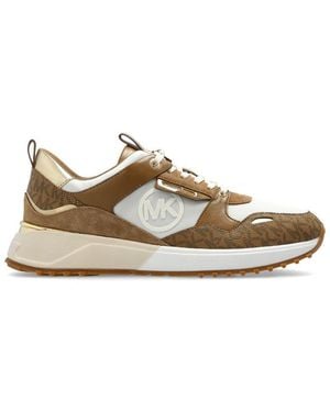 MICHAEL Michael Kors Michael Kors Theo Monogram-Printed Lace-Up Sneakers - Brown