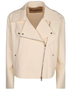 【関税&送料込み】Herno llic Boucle Biker Jacket Herno Metallic Bouclé Biker Jacket | Lyst