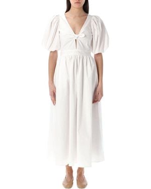 ROTATE BIRGER CHRISTENSEN Puff Sleeve Midi Gown - White