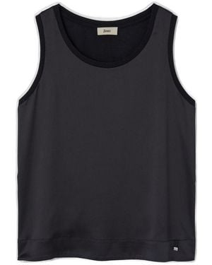 Herno Glam Knit Effect Satin Tank Top - Black