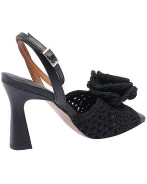Ángel Alarcón Floral Heel Sandals - Black