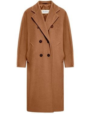 Max Mara Madame Double-Breasted Belted Coat - Brown