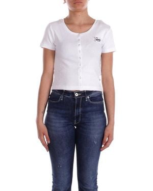 Guess Eco Crewneck Embroidered Top - Blue