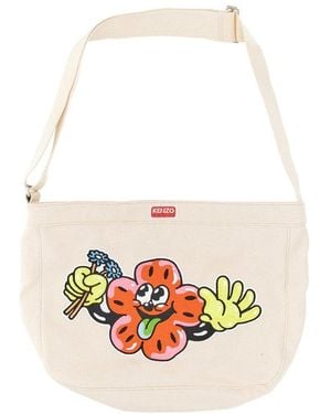 KENZO Shoulder Bag With Embroidery - White
