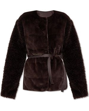 Moncler Jouillat Belted Teddy Jacket - Black