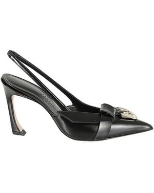 Piferi Slingback Buckle Court Shoes - Black