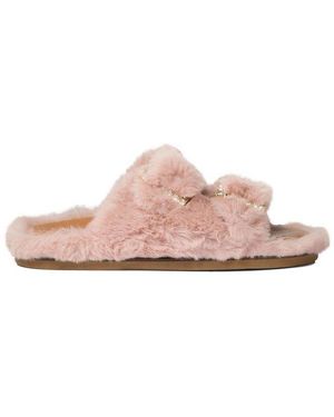 Alibi Greta Fuzzy Slide Sandals - Pink