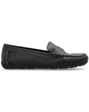 COACH Logo Plaque Slip-On Loafers - Black