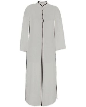 Tory Burch Long-Sleeved Long Caftan - Grey